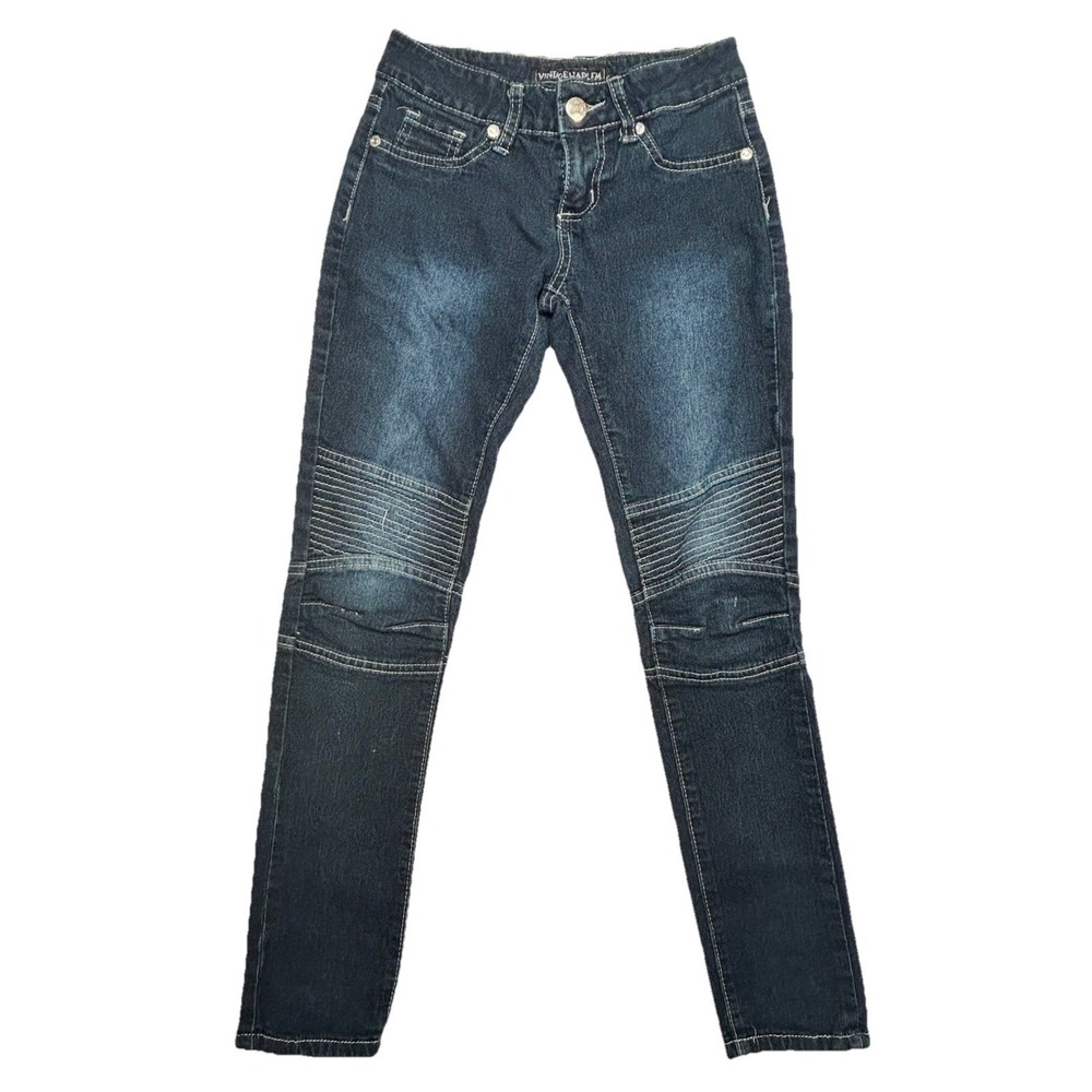 Vintage Havana Girls Moto‎ Jeans Size 10 Dark Wash Biker Skinny Denim Stretch